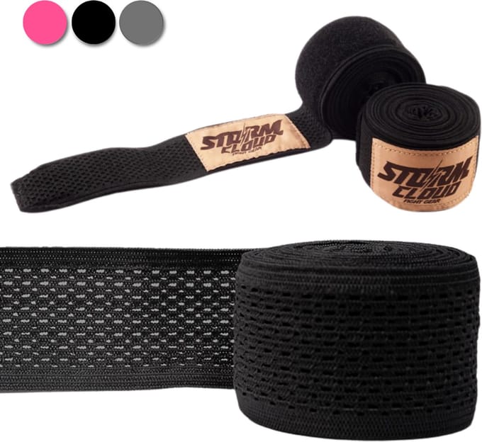 StormCloud HW MESH - Bokshandwraps - Zwart - 4m - Elastaan Mesh