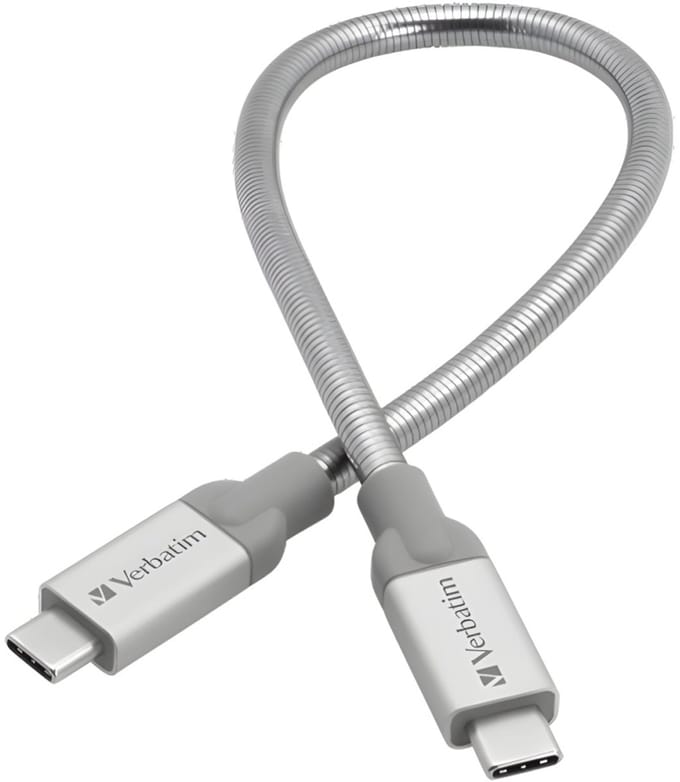 Verbatim Roestvrij stalen sync- & oplaadkabel USB-C naar USB-C - USB 3.1 - 30 cm