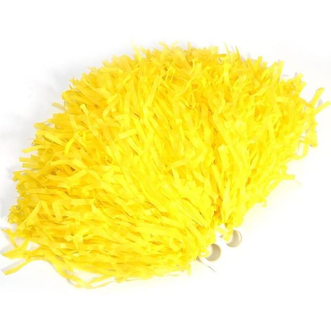 2 stuks Juichende Pompons Sport Dans Bal Feestaccessoires (geel) yellow