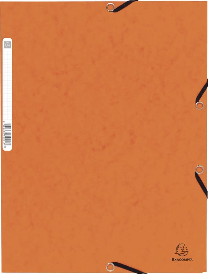 Exacompta 50x Elastomap met 3 kleppen in glanskarton 355g/m2 - Oranje - 55304E