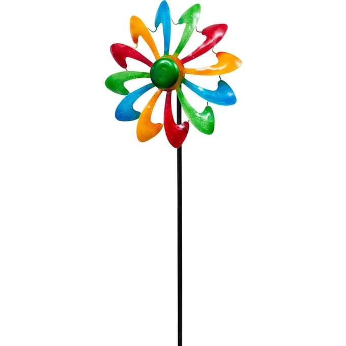 Windvanger HQ Metal Wind Spinner: Single Windmill 110244 Multikleur 24 x 70 cm