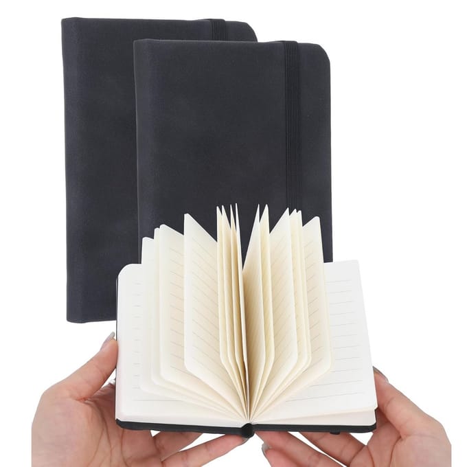A7 notitieboek klein - lederen paperback - gelinieerd met elastiek - ideaal voor school en reizen - ServiceTopper