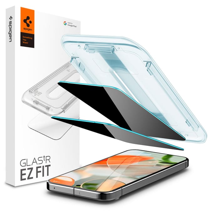 Spigen Privacy Glass Geschikt voor Google Pixel 9 / 9 Pro - EZ Fit GLAS.tR - 9H Tempered Glass Screen Protector - Case Friendly - Gemakkelijke Installatie - 2-Pack