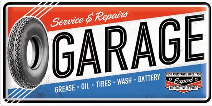 Garage Service & Repairs Metalen Wandplaat 50x25cm