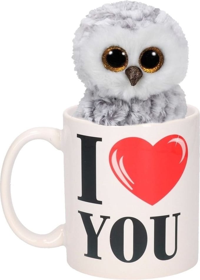 I Love You mok met knuffel uil