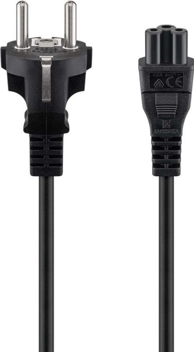 Goobay Mains Cable with Safety Plug, 2 m, black
