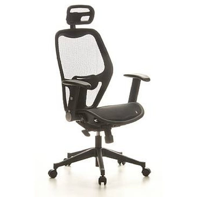 AIR-PORT | Achterkant mesh | Zitting mesh - Professionele bureaustoel Zwart
