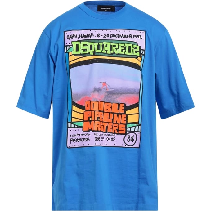 Dsquared2 Double Pipeline Masters Design Skater Fit blauw T-shirt