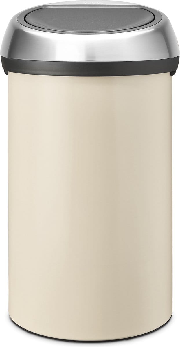 Brabantia Touch Bin Prullenbak - 60 liter - Soft Beige / Matt Steel deksel