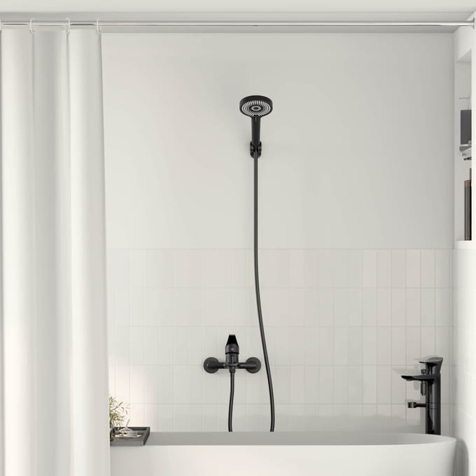 vidaXL - Douchkop - Set - Zwart - G - 1/2 - inches