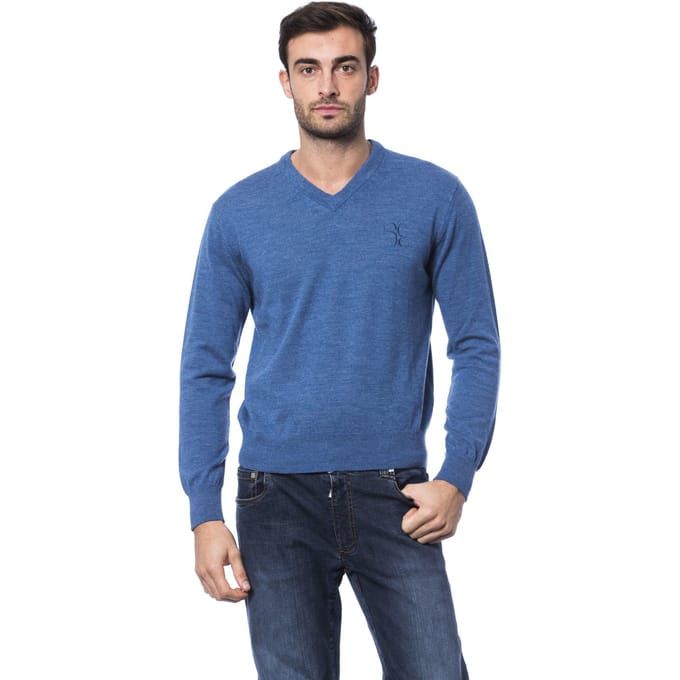 Billionaire Italian Couture Heren Blauwe Merino Wol Sweater