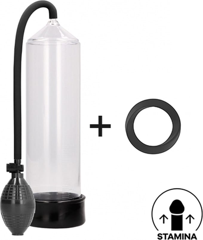 Erovibes - Penispomp Met Penisring - Transparant - 23 cm