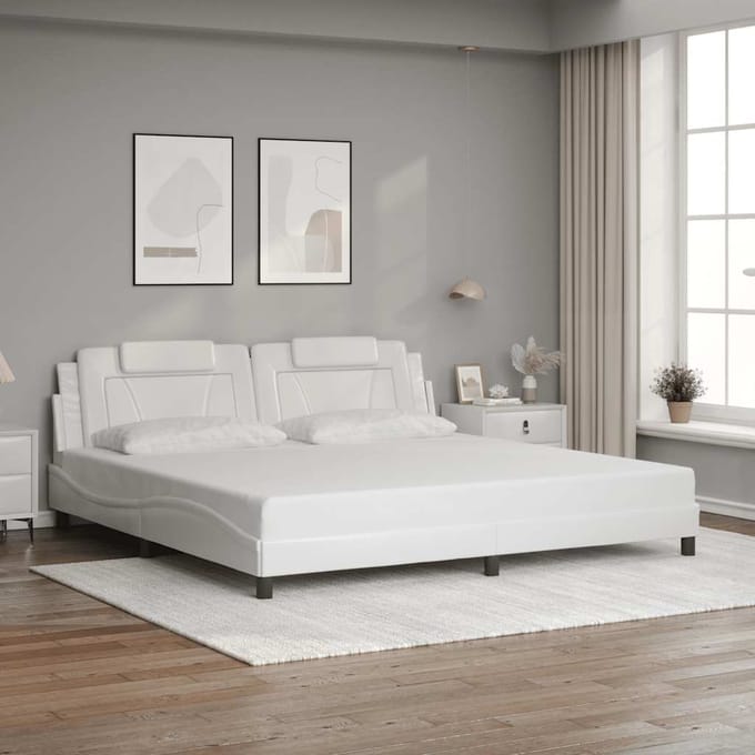vidaXL - Bedframe - "Viana" - zonder - matras - kunstleer - wit - 200x200 - cm