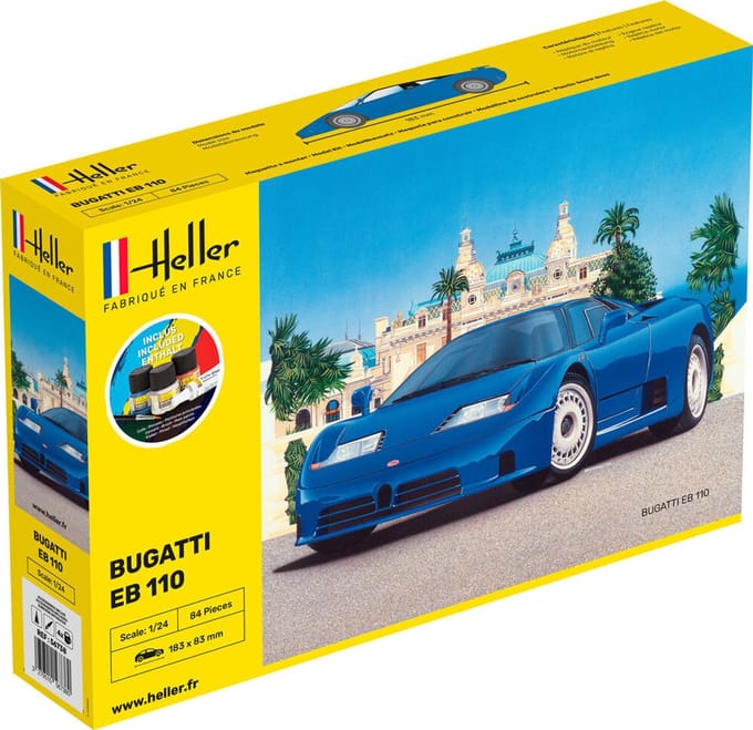Heller Modelbouwpakket Auto - 56738 Bugatti EB 110 Car - Starter Kit Plastic - 1:24 - Modelbouw