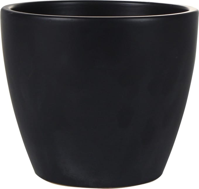 Ter Steege Bloempot - zwart - glans - Scandinavisch - 16 x 13 cm - plantenpot