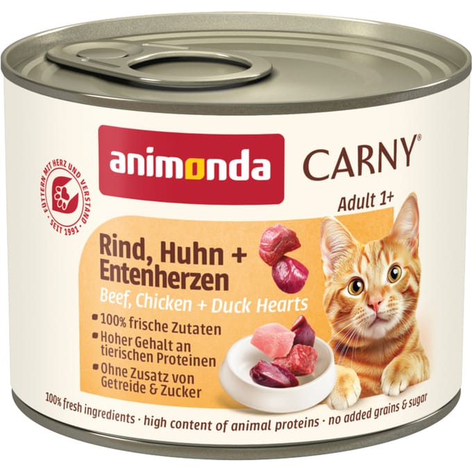 12x200g Adult Rund, Kip & Eend Animonda Carny Kattenvoer