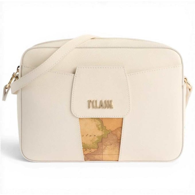 Alviero Martini 1 Classe Bloom City Vrouw Ivory Leather Reporter Bag