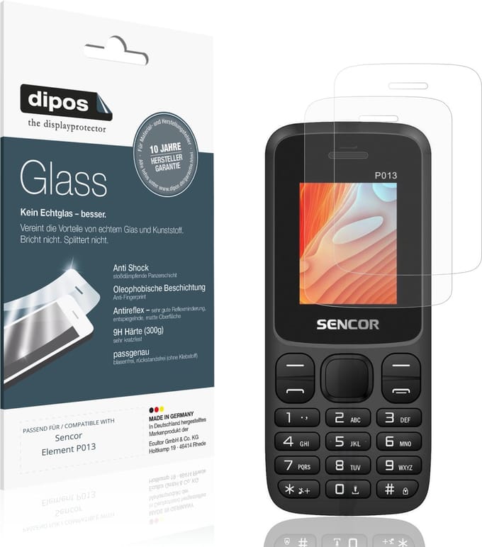 dipos – 2x Matte Pantserfolie geschikt voor Sencor Element P013 | 9H Screenprotector