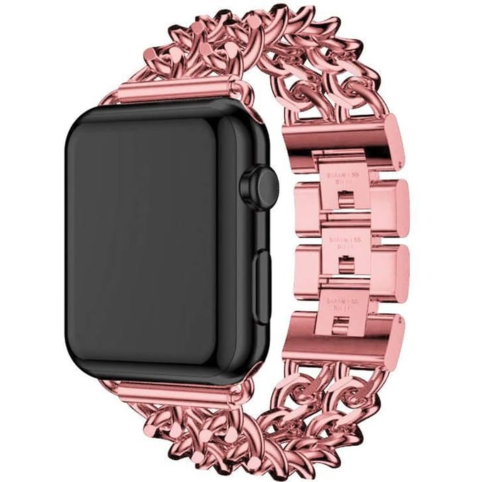2+1 | Apple Watch Cowboy Bandje - Staal - Rose Rood