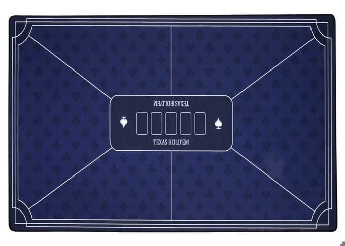 Pokerkleed Blauw 120x60 cm - Polyester & Rubber - Glad Speeloppervlak - Poker & Dobbel Accessoire - Engelhart