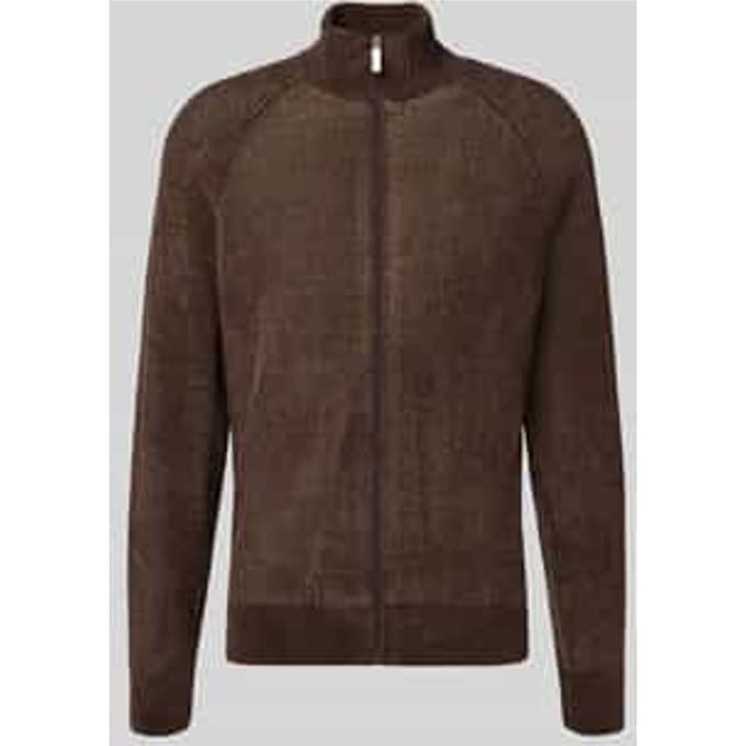 Cardigan met opstaande kraag en ritssluiting
