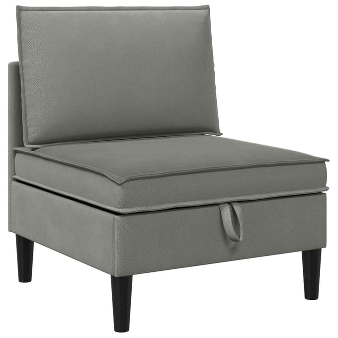 vidaXL - Midden - Sofa - met - Opbergruimte - Donkergrijs - Fluweel