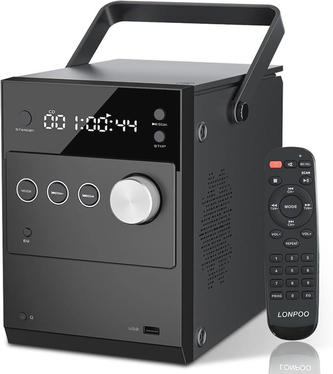 Draagbare CD-speler met Bluetooth, FM-radio, USB en AUX-ingang