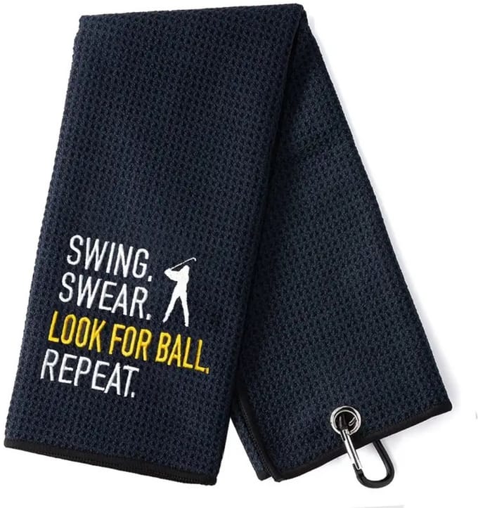 Nivard Golf Handdoek - Golfhanddoek - Golf Accessoires - Towel - Comfortabel - Zwart