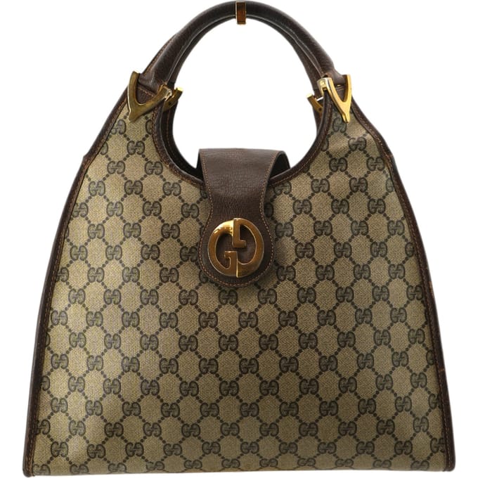 Gucci Vintage stoffen hobo's met voetband