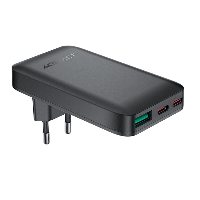 Netwerkoplader Acefast A100, 65W, 3.25A, 1 x USB-A - 2 x USB-C, Zwart