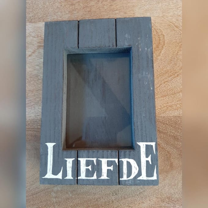 Woodart Foto lijst   "Liefde" Antique grey