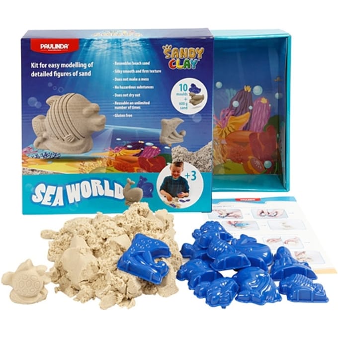 Sandy Clay Speelzand Seaworld 600 Gram Met 10 Vormpjes