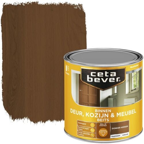 Cetabever - Binnenbeits Deur, Kozijn & Meubel Transparant Zijdeglans - Kersen - 250 Ml
