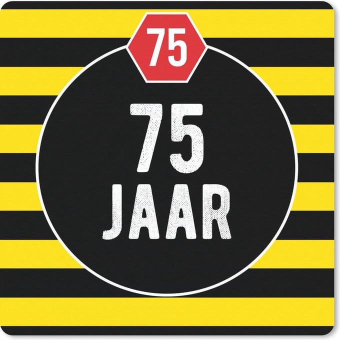 Muismat 20x20 cm - Mousepad Verjaardag - Decoratie - 75 jaar - Muismatten