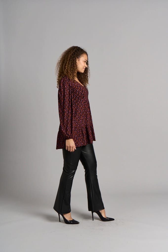 Tuniek met bloemen - Rood