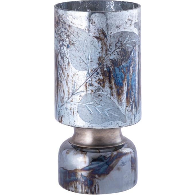 PTMD - Windlicht Navanah - Blauw - 12x12x25cm