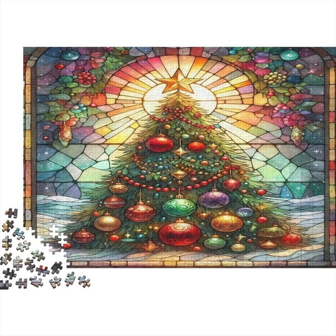 Papier Puzzel - Volwassen Puzzel - Hersentraining - Kerstmotief - 1000 Stukjes - Kleurrijk