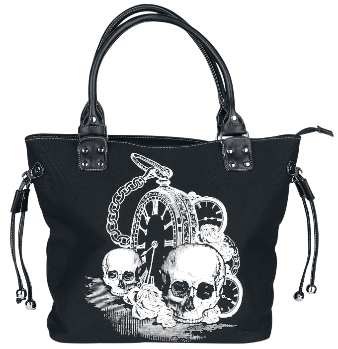 Banned - Gothic Handtas - Back In Black - voor Vrouwen - zwart