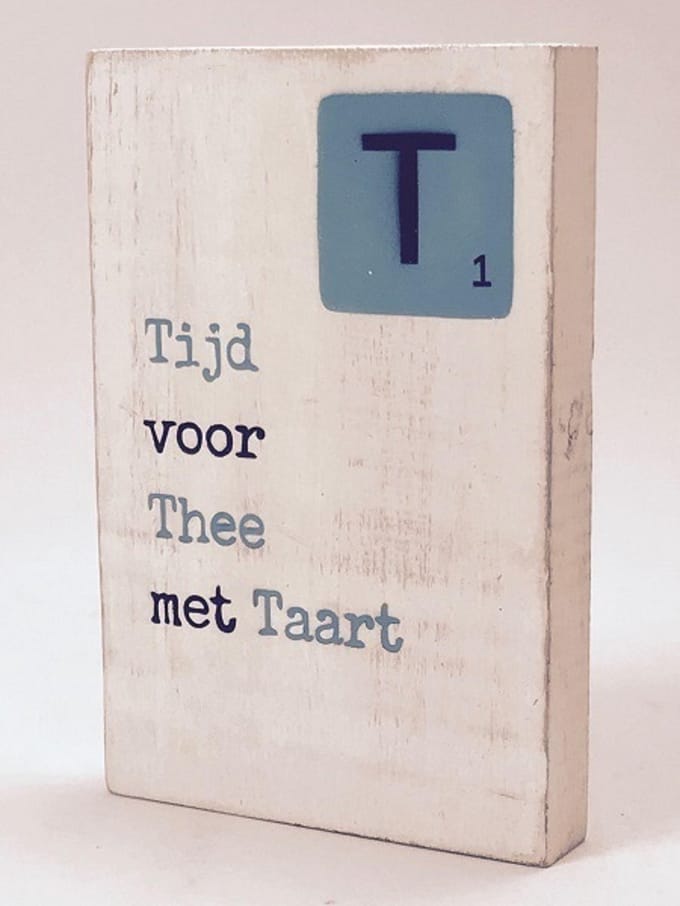 Tekstblok 10x15 2 cm dik Tijd