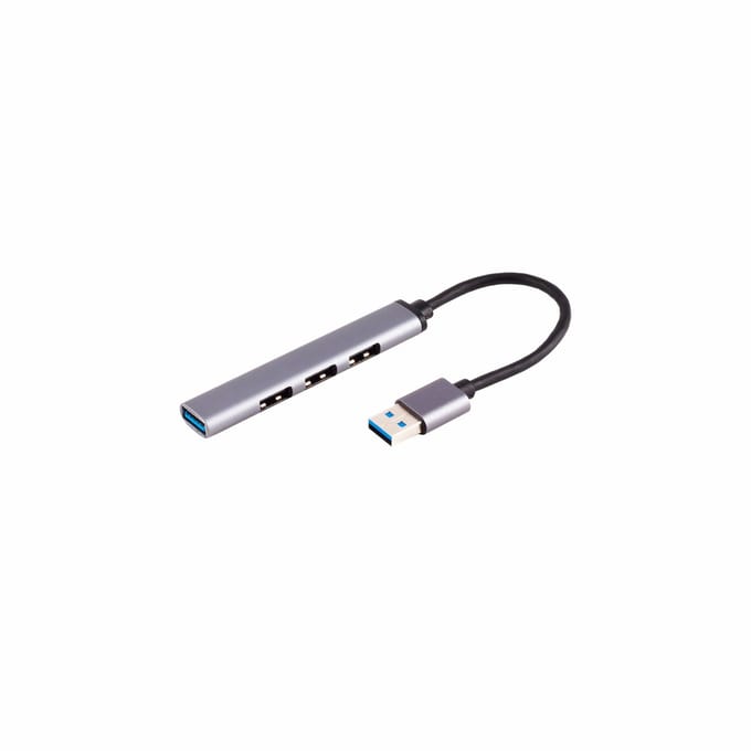 USB hub (USB-A) | 4x USB-A | USB2.0/USB3.0 | slim design | aluminium | 0,10 meter
