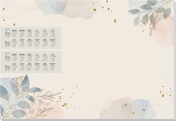 Sigel bureau onderlegger - Pastel Garden - met kalender 2024/2025 - SI-HO304