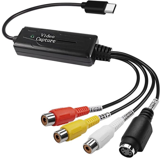 USB-C Video Grabber – AV naar USB-C – RCA Capture Card – Video Opname Adapter – Geschikt voor Laptop & PC – Plug & Play – Windows & macOS