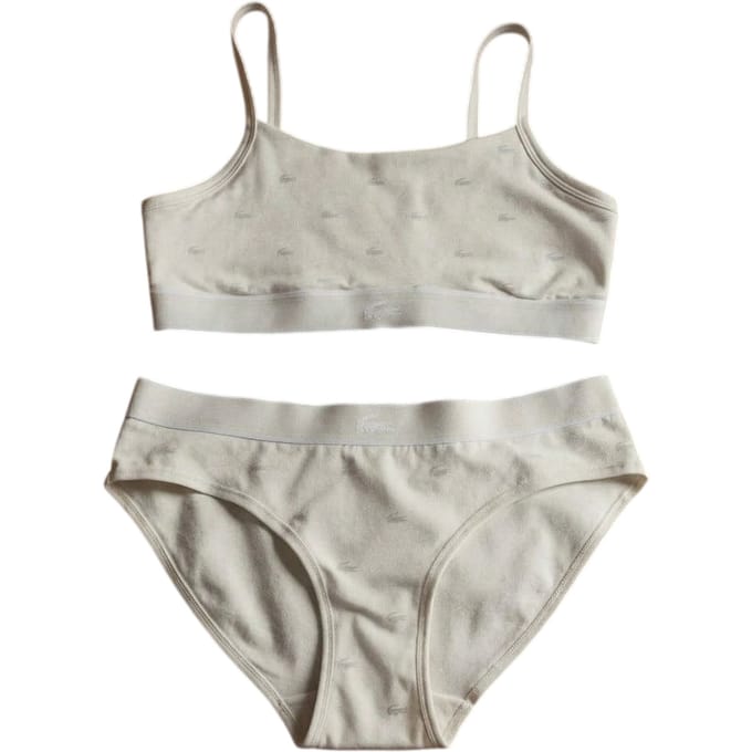 Lacoste Dames Logo Katoenen Stretch Slips (Wit)
