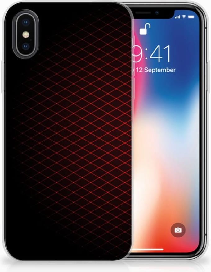 Apple iPhone X | Xs TPU bumper Geruit Rood
