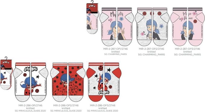 Miraculous Ladybug 6 pack meisjes sokken - 23 - 26