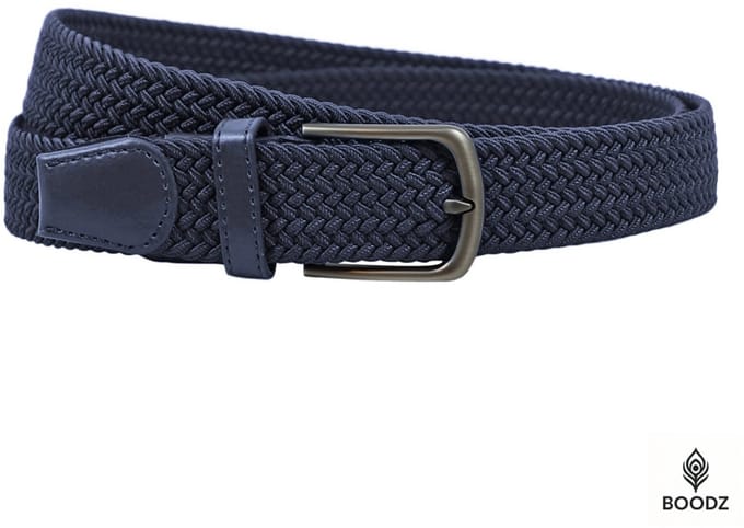 Boodz Gevlochten Elastische Riem Blauw | Maat