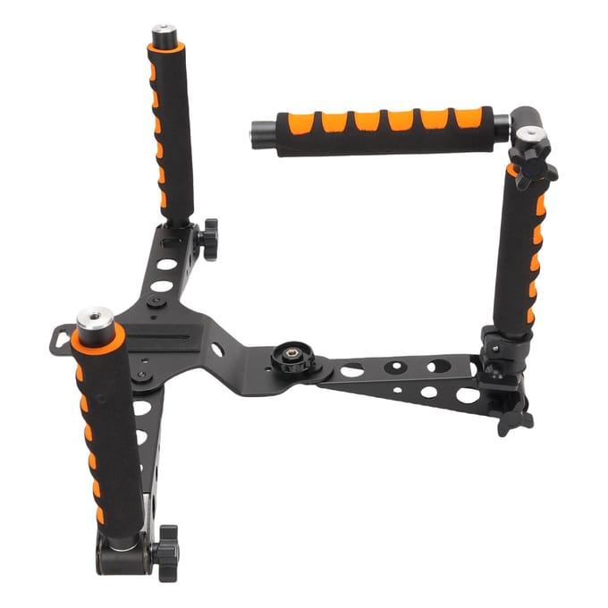 Camera Schoudersteun Rig Kit voor DSLR's Videocamera Stabilisator Kit met Verstelbare Hoogte Handvat Aluminiumlegering black