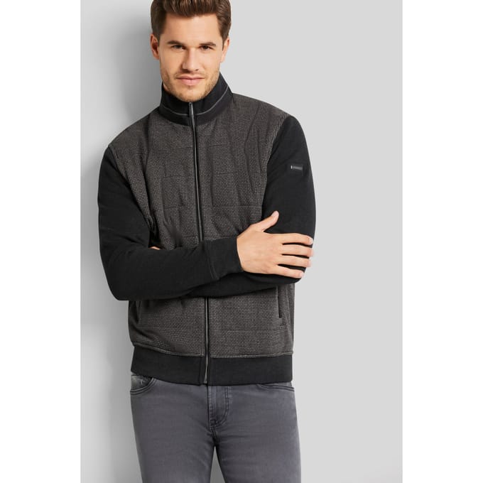 Bugatti Herren Jas met opstaande kraag in pepita-patroon