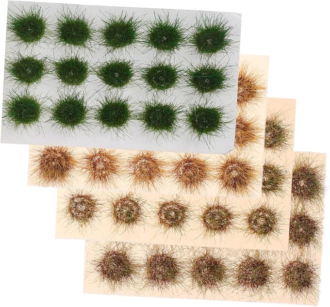Kunstgras Clusters - Mini Gras - Modelbouw Landschap - Gedetailleerd Ontwerp - 8.5 x 5.5 cm - Diverse kleuren