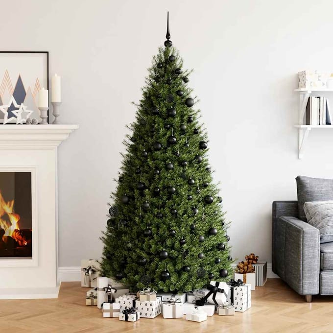 vidaXL - 111-delige - Kerstballenset - polystyreen - zwart